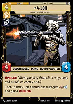 4-LOM, Bounty Hunter for Hire⁣ - Shadows of the Galaxy⁣ (Uncommon)⁣ [188]